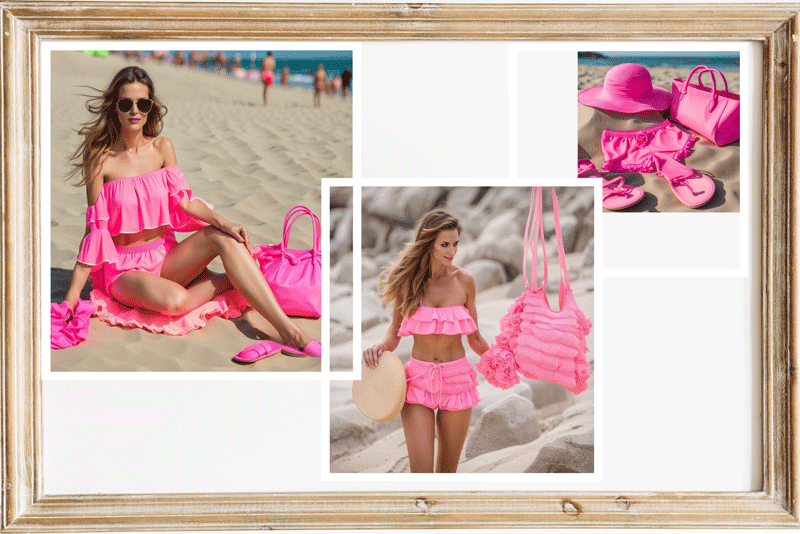 Bikini mit Rüschen und Volants in pink - Damen Bademode 2023